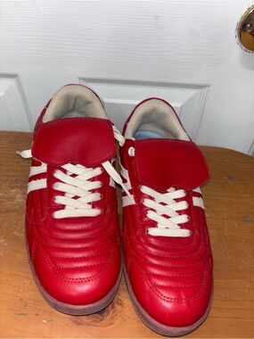Steve Madden Women’s Red Sneakers with Cream Laces